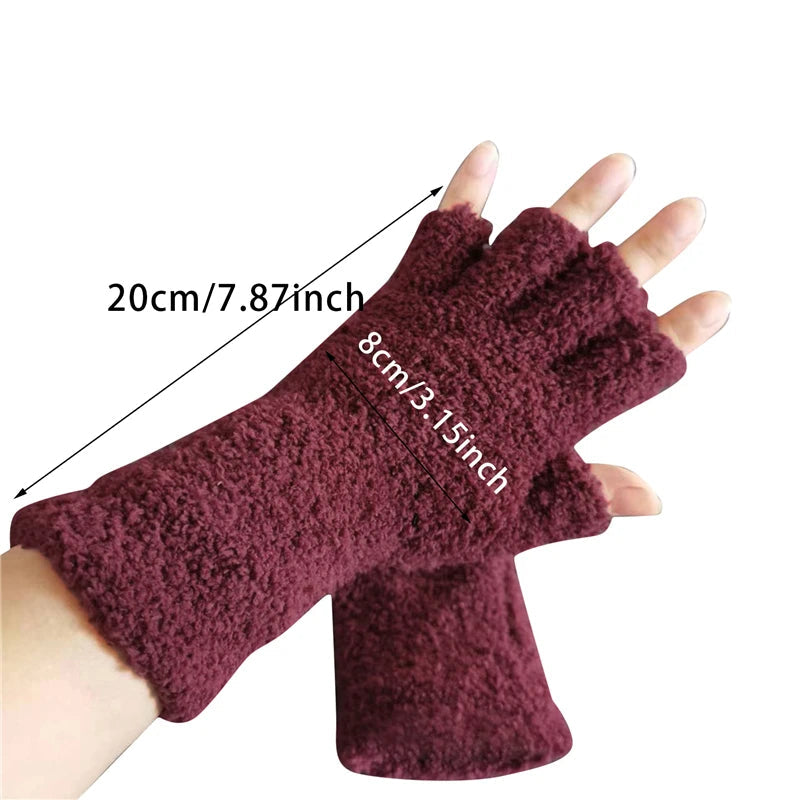 Winter Knit Half-Finger Comfort Gloves