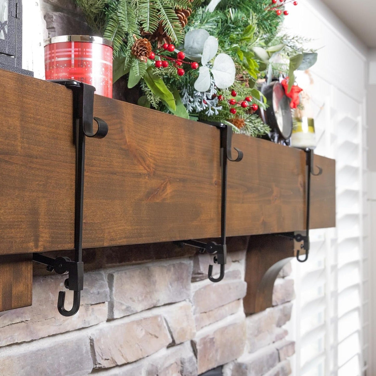 Adjustable Fireplace Stocking Hanger Set