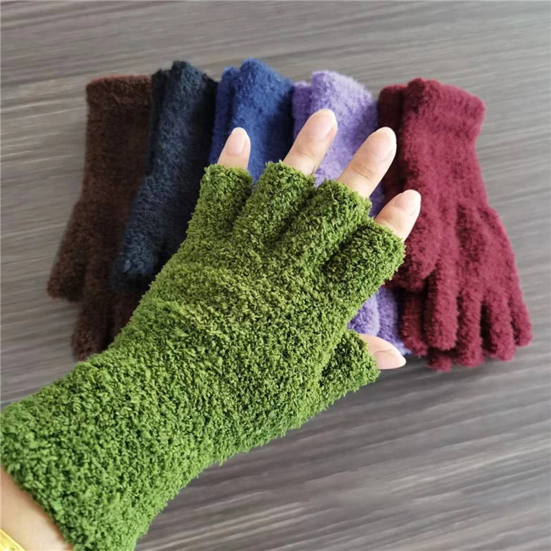 Winter Knit Half-Finger Comfort Gloves