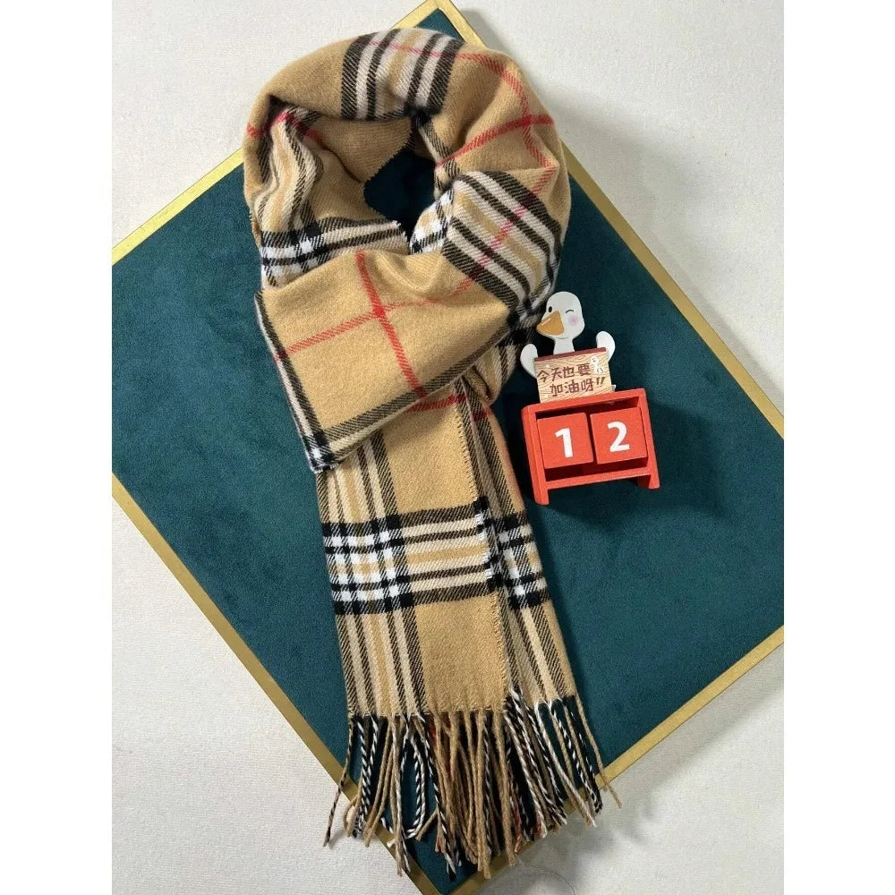 Plaid Cashmere Feel Winter Scarf Neck Warmer