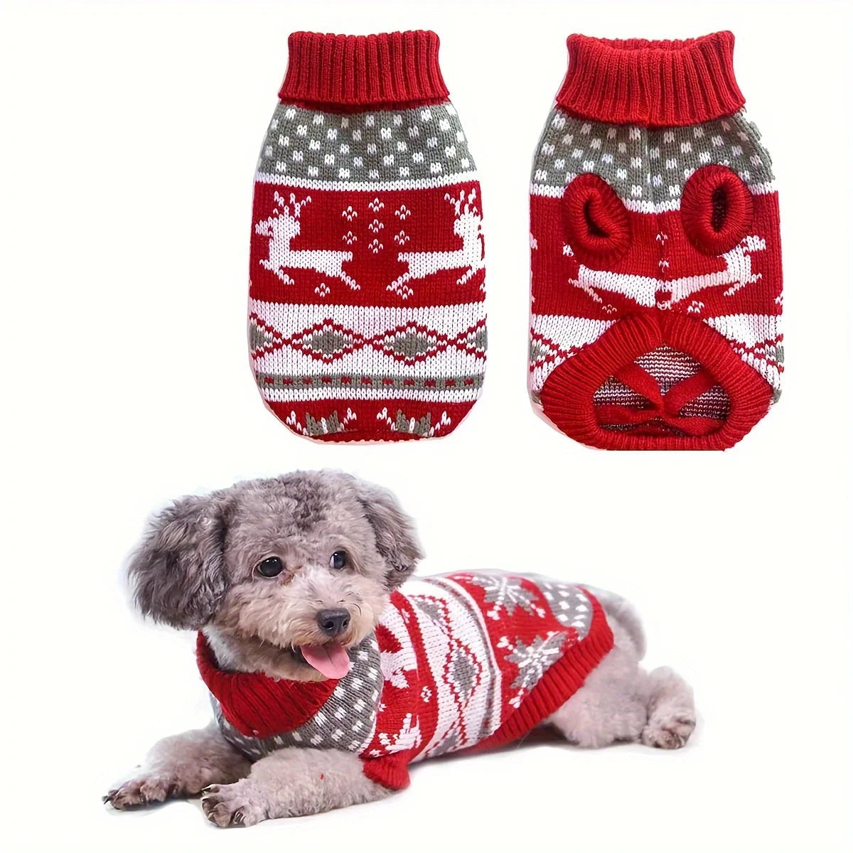 Knitted Christmas Dog Sweater Small Pets