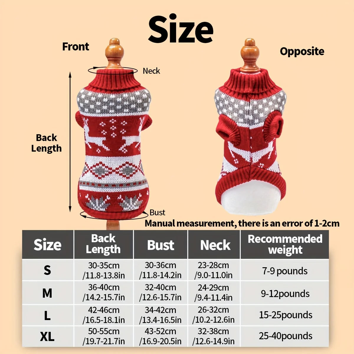 Knitted Christmas Dog Sweater Small Pets