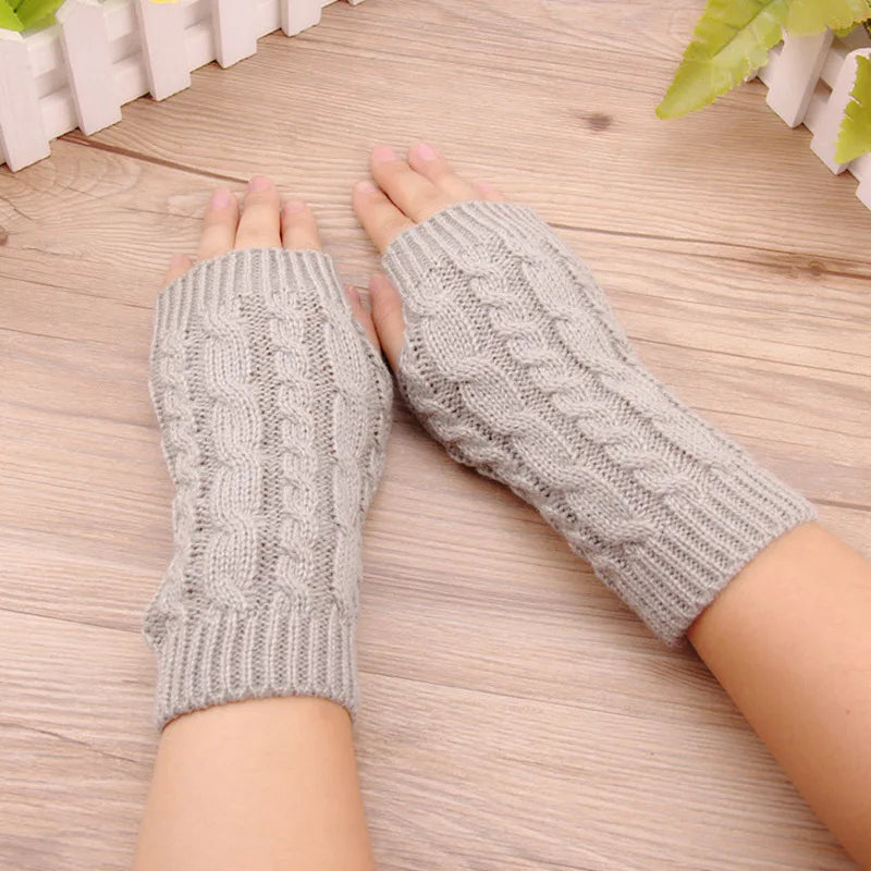 Women's Knit Fingerless Winter Gloves