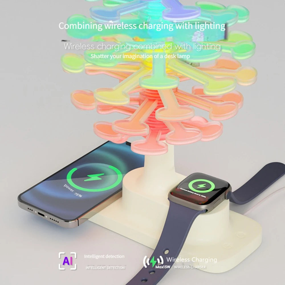 Spiral Tree Lamp with Wireless Charger