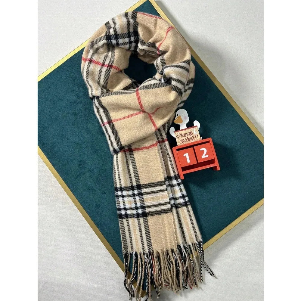 Plaid Cashmere Feel Winter Scarf Neck Warmer