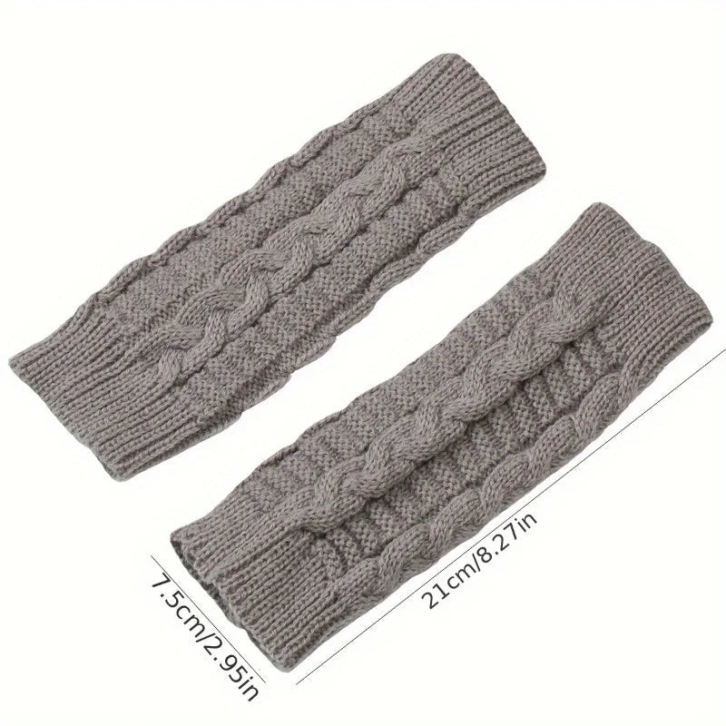 Women's Knit Fingerless Winter Gloves