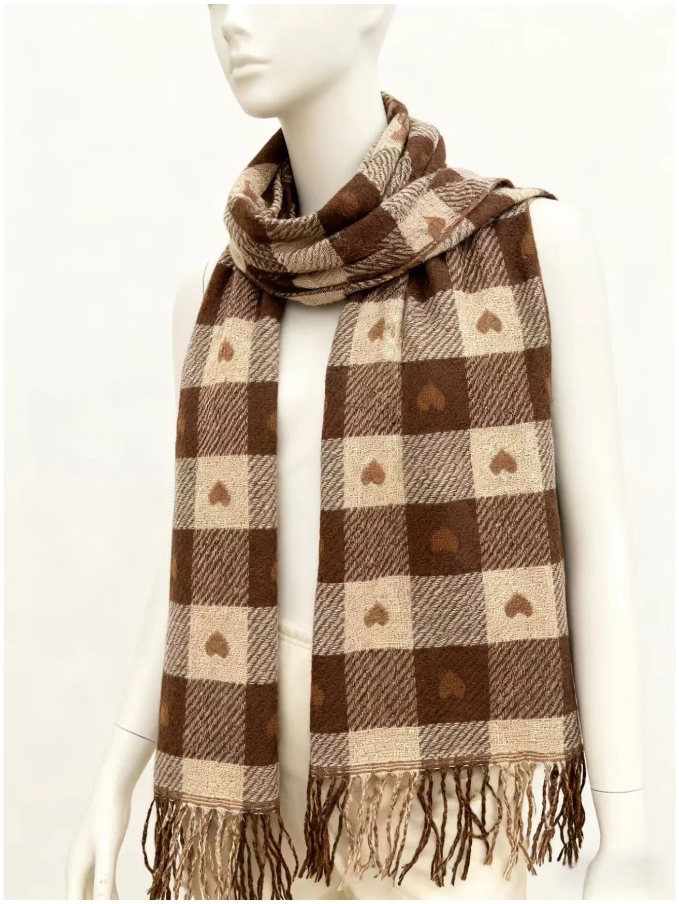 Cozy Checkered Winter Scarf & Shawl