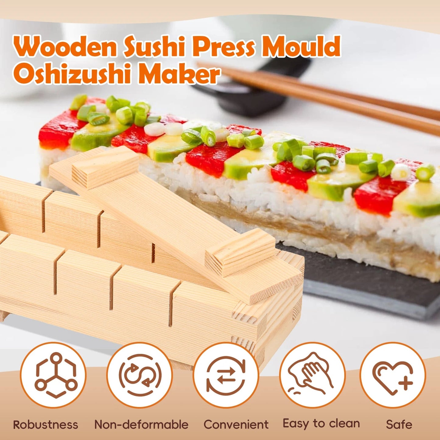 Wooden Sushi Maker Press Mold