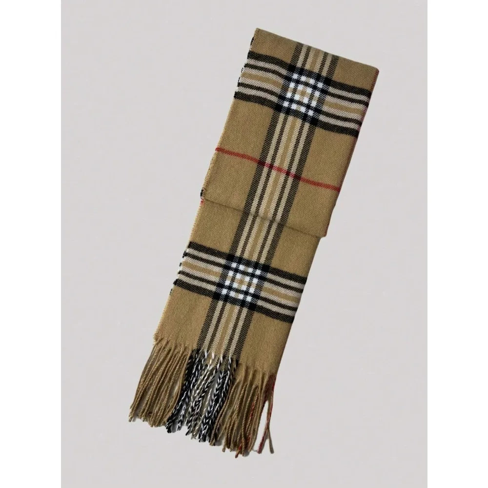 Plaid Cashmere Feel Winter Scarf Neck Warmer