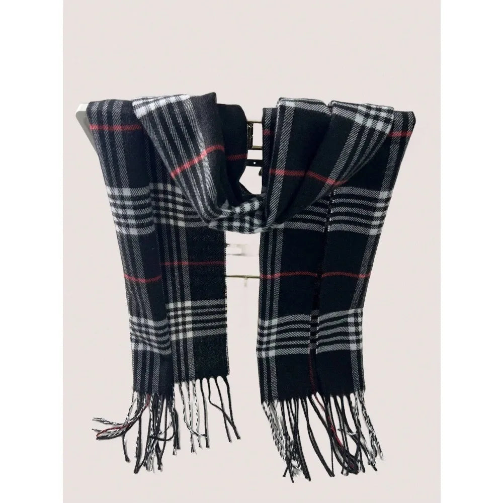 Plaid Cashmere Feel Winter Scarf Neck Warmer