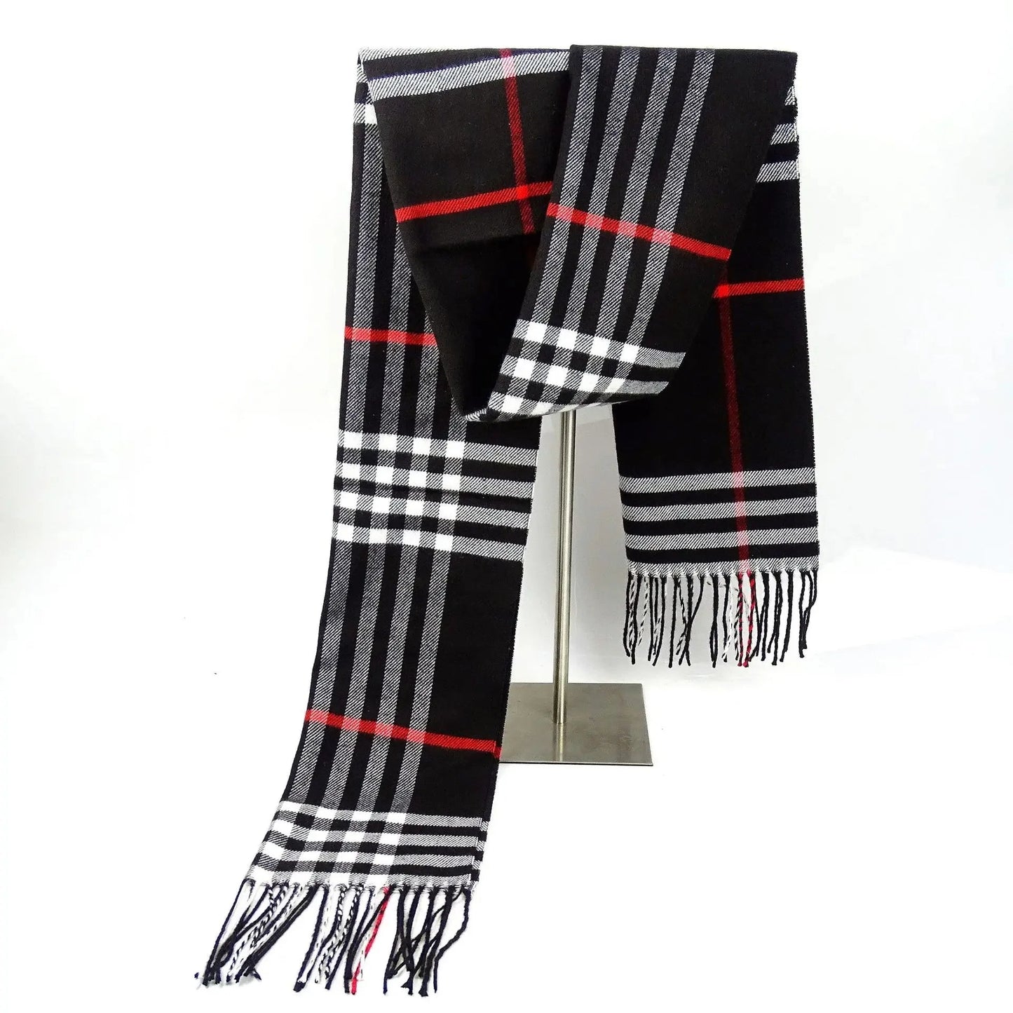 Plaid Cashmere Feel Winter Scarf Neck Warmer