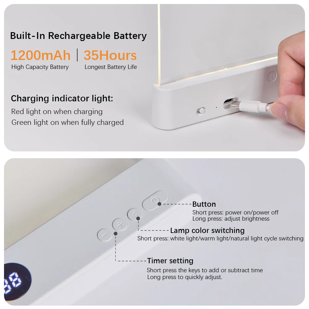 LED Flat Panel Night Vision Reading Light