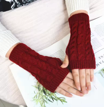 Women's Knit Fingerless Winter Gloves