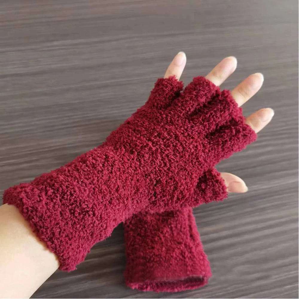 Winter Knit Half-Finger Comfort Gloves