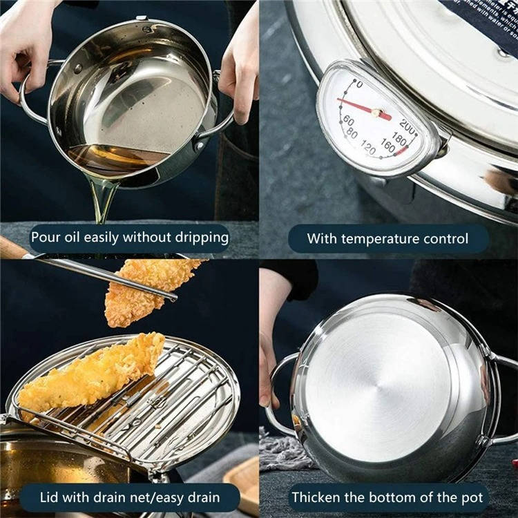 Japanese Deep Frying Pot with Thermometer