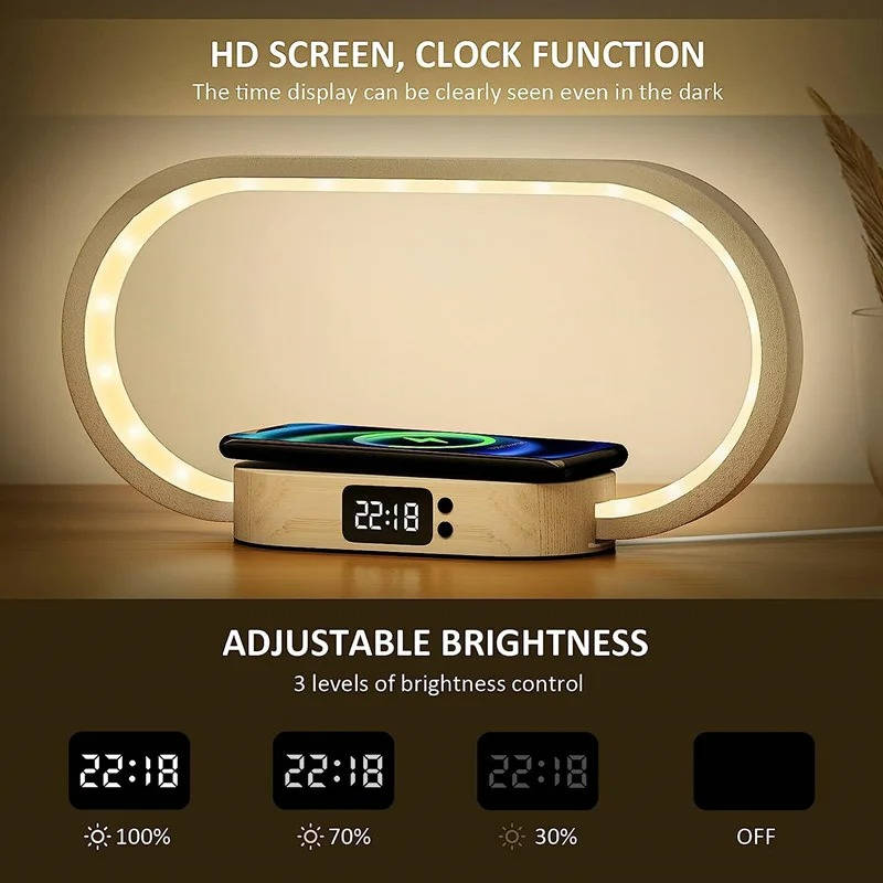 Alarm Clock Wireless Charger Night Light