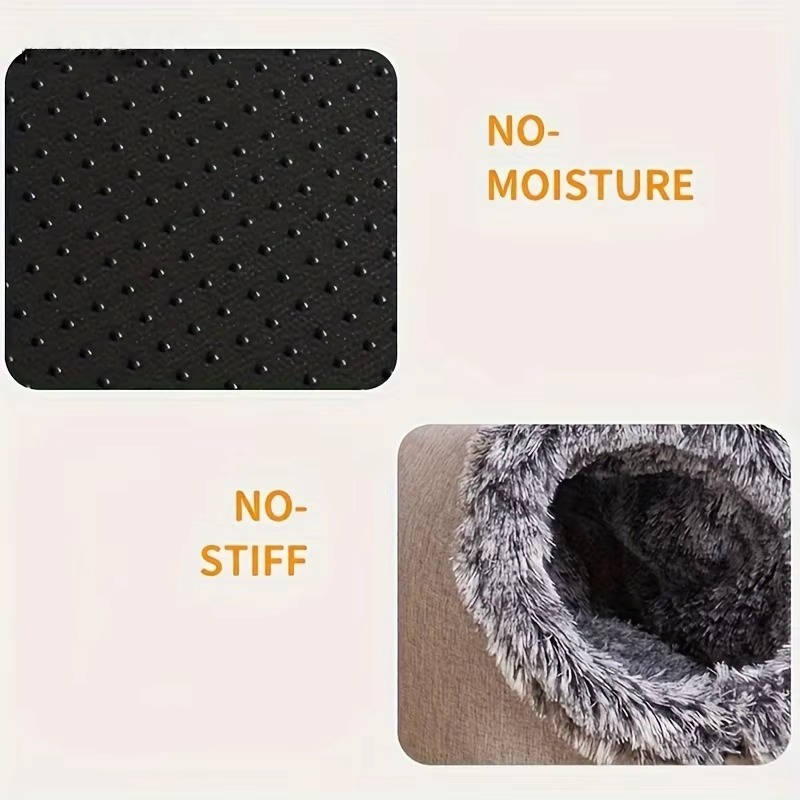 Cozy Plush Winter Cat Bed
