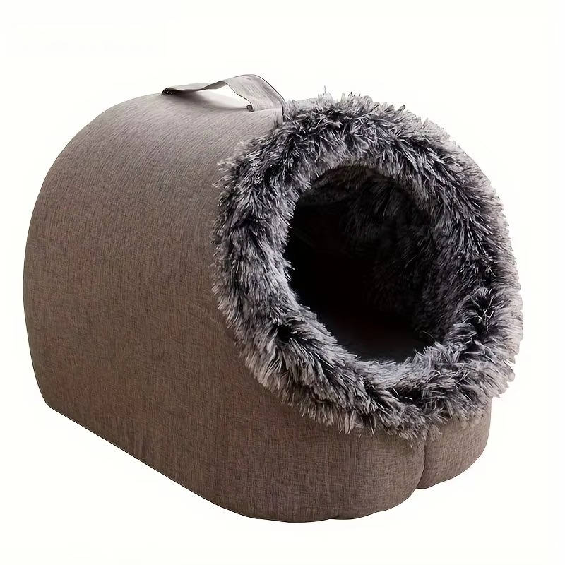 Cozy Plush Winter Cat Bed