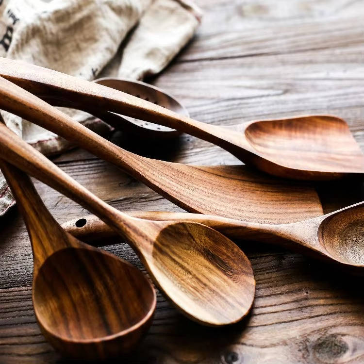 6-Piece Natural Wooden Kitchen Utensils
