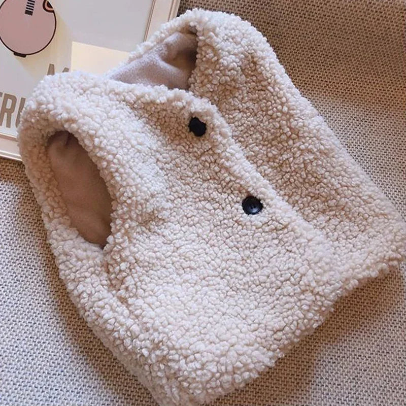 Kids Lamb Wool Winter Gilet Waistcoat