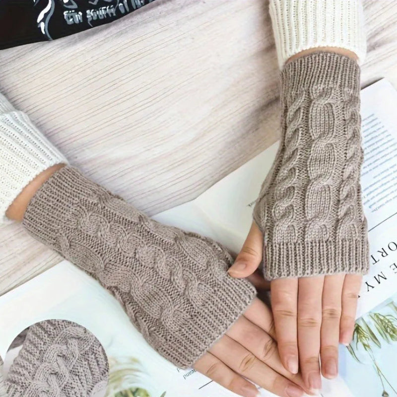 Women's Knit Fingerless Winter Gloves