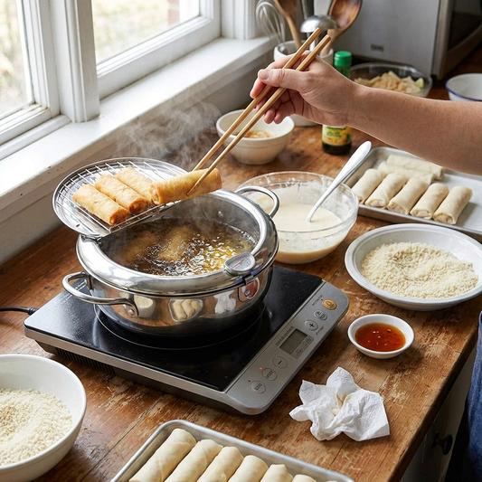 Japanese Deep Frying Pot with Thermometer