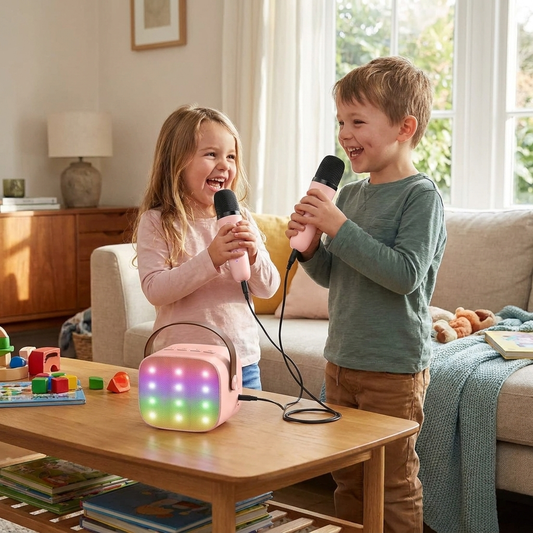 Mini Karaoke Machine with 2 Wireless Mics