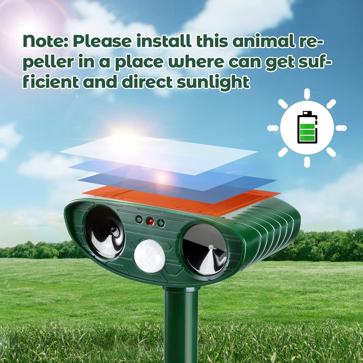 Ultrasonic Solar Woodpecker Repellent