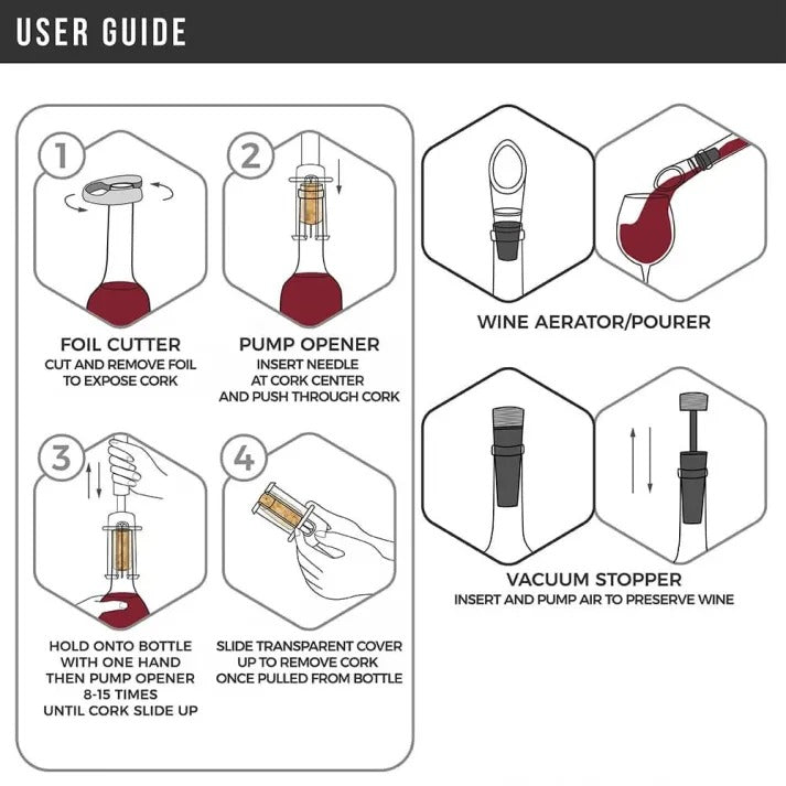 Air-Pump Wine Bottle Opener Gift Set
