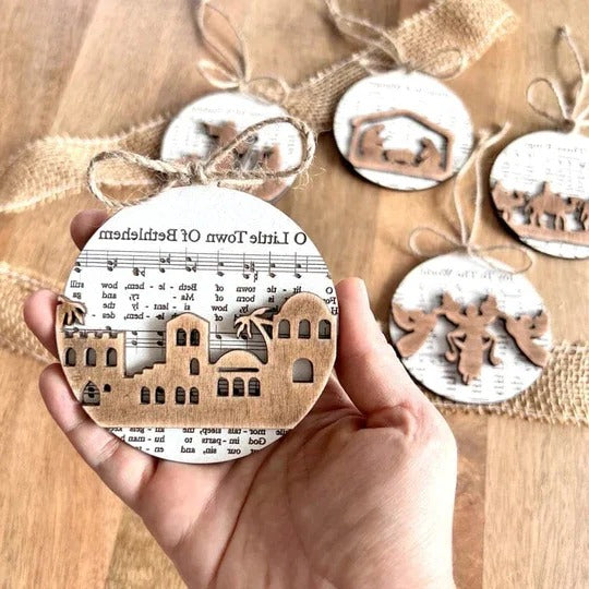 Nativity Music Sheet Christmas Ornaments