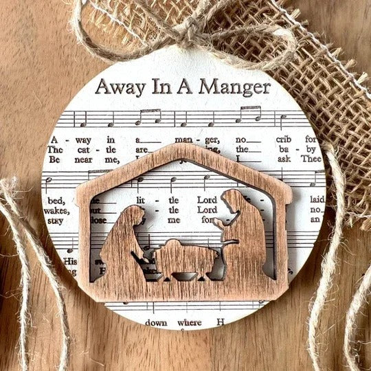 Nativity Music Sheet Christmas Ornaments