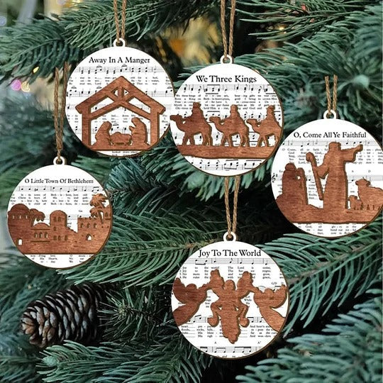 Nativity Music Sheet Christmas Ornaments