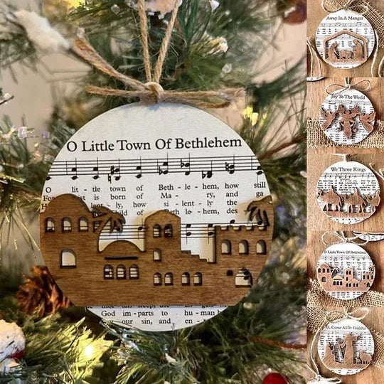 Nativity Music Sheet Christmas Ornaments