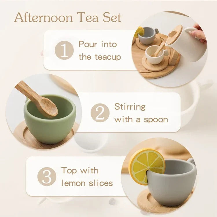 Children's Pretend Afternoon Tea Set with Tray