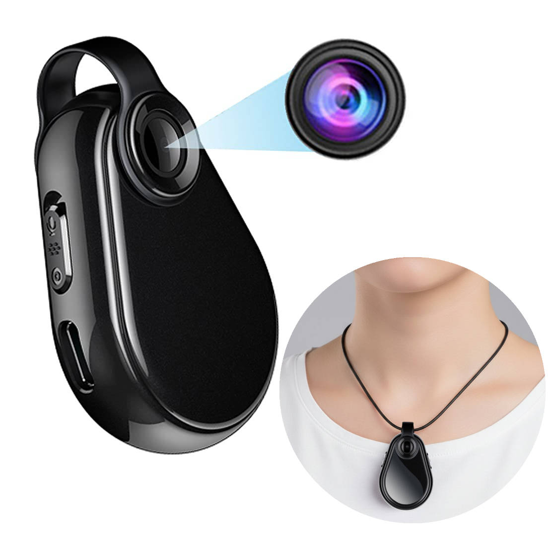 Hidden Camera Necklace with Audio & Video