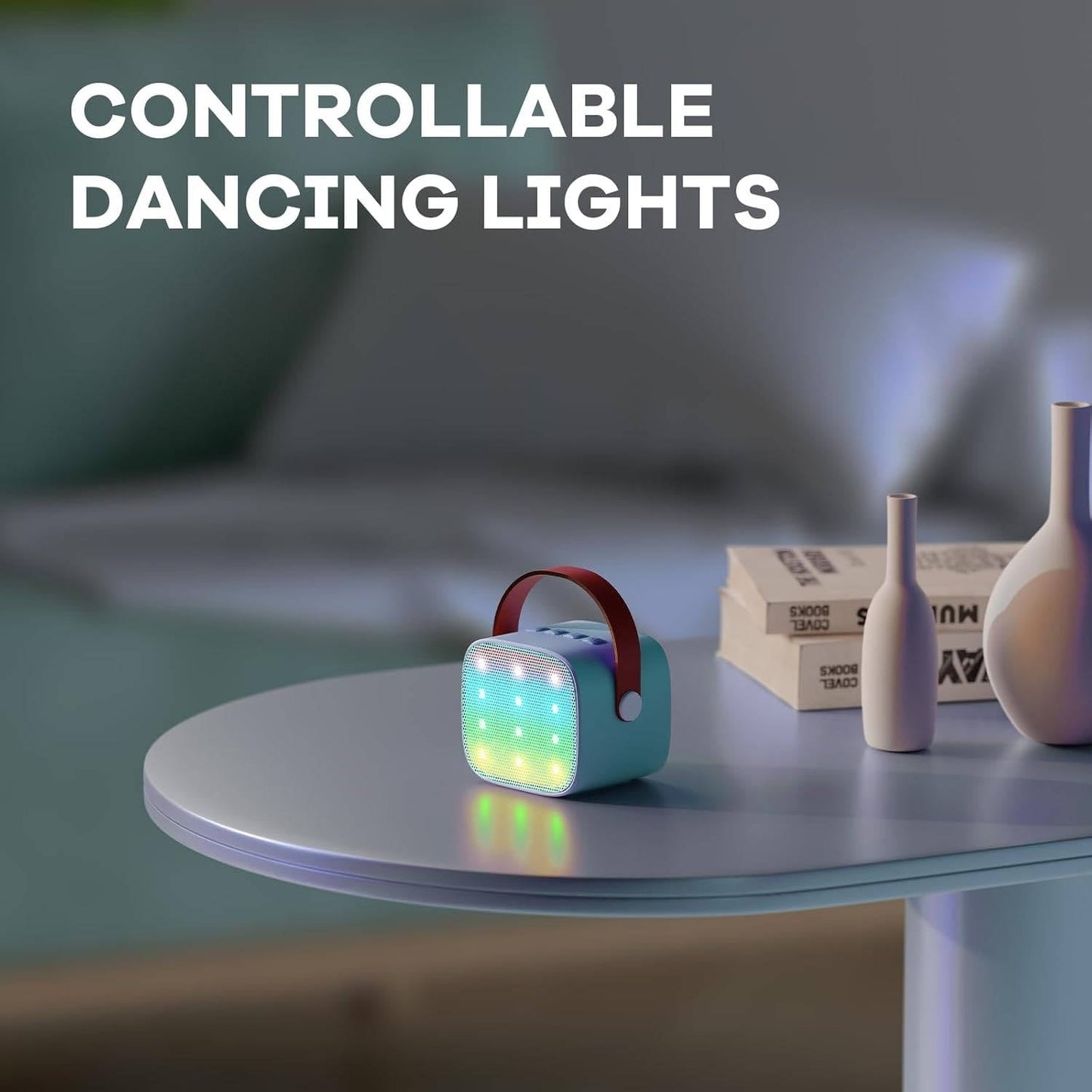Mini Karaoke Machine with 2 Wireless Mics