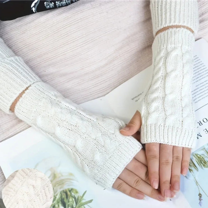 Women's Knit Fingerless Winter Gloves